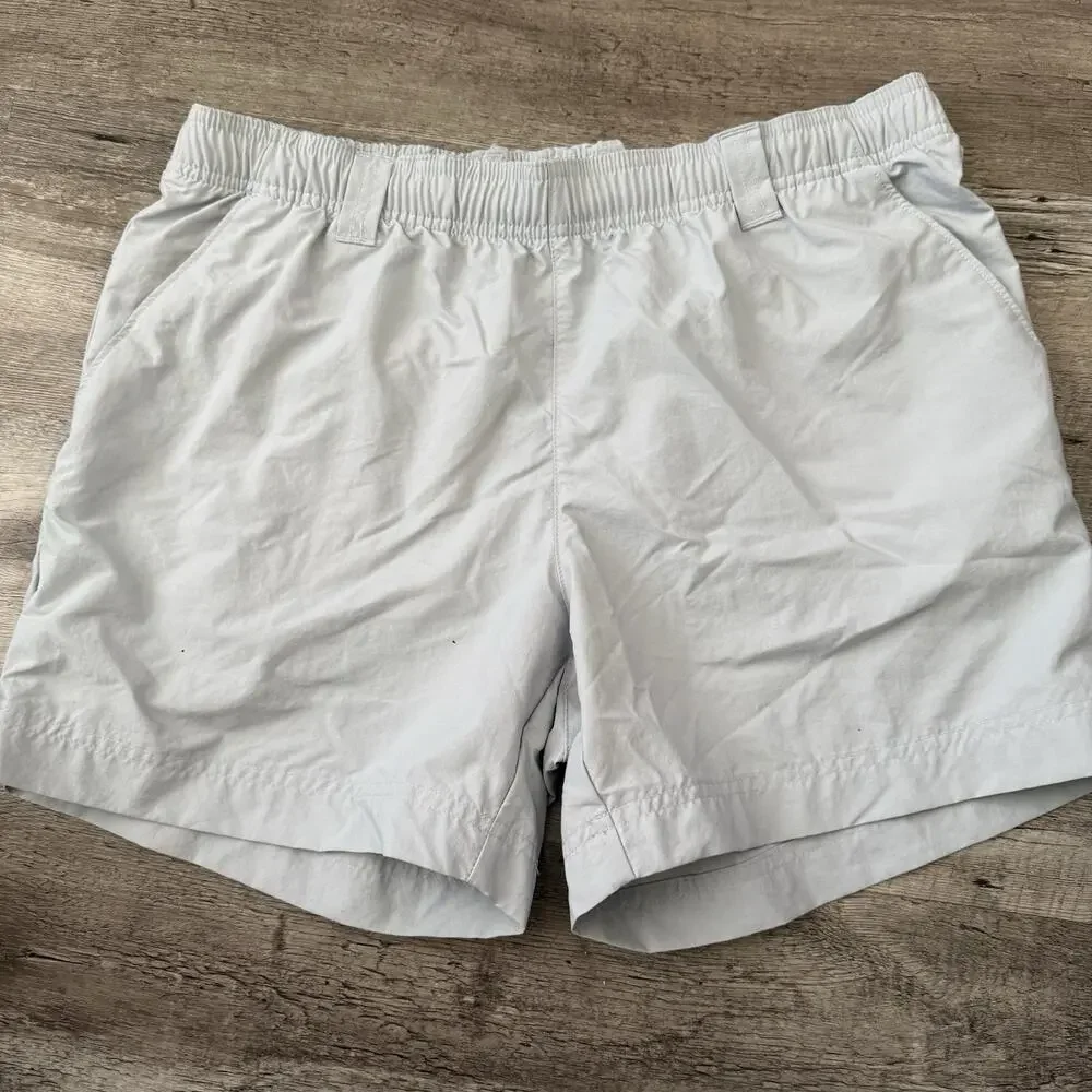 Columbia PFG Backcast Water Shorts Womens Medium Cirrus Gray 5” Inseam Nylon